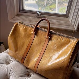 Louis Vuitton Glossy Tan Travel Bag